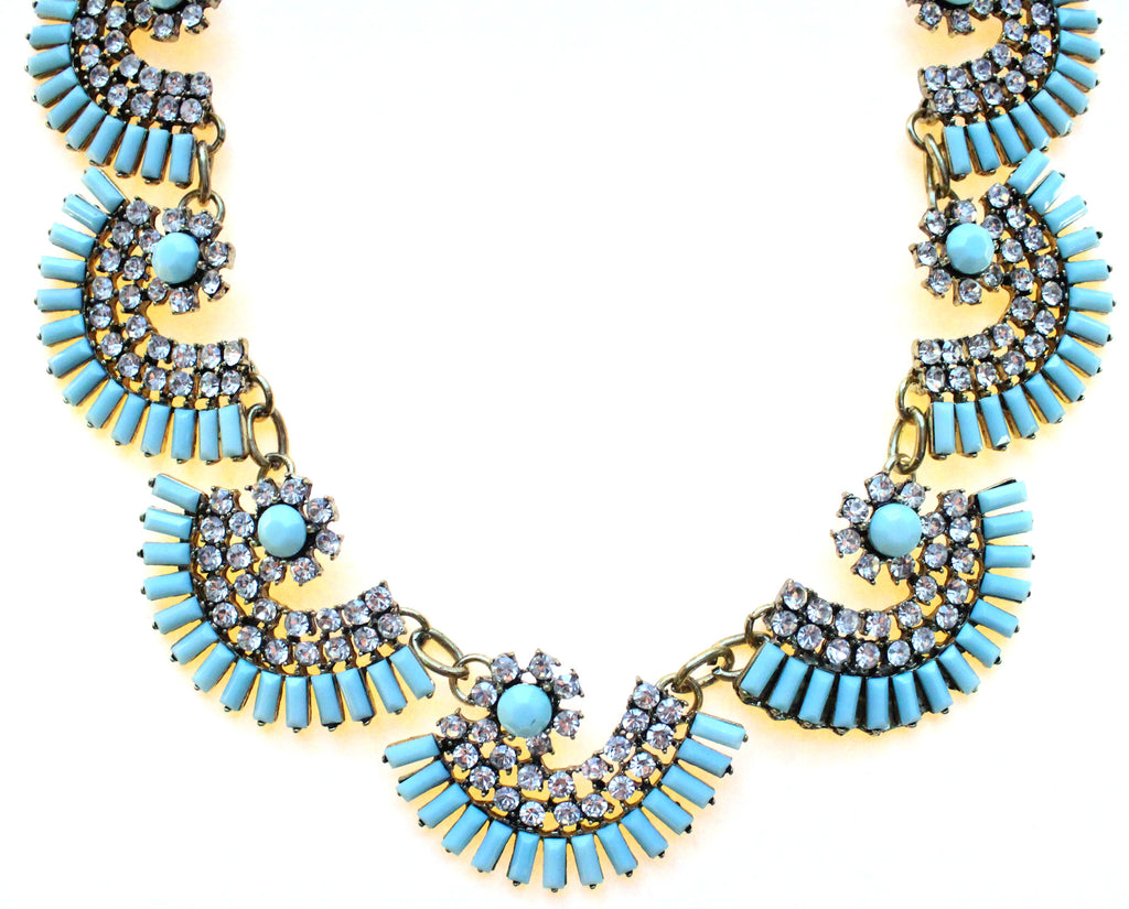 Luxe Mint Fan Statement Necklace