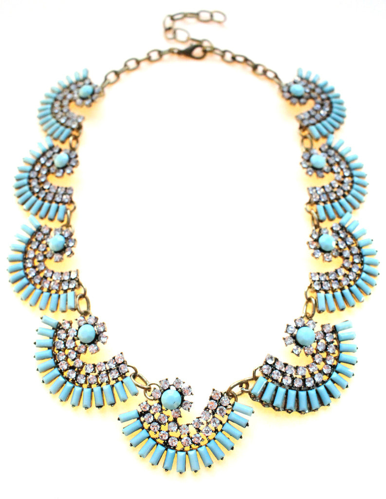 Luxe Mint Fan Statement Necklace