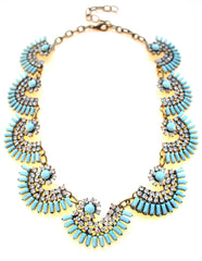 Luxe Mint Fan Statement Necklace