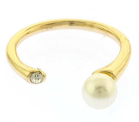 Crystal & Pearl Tip Ring