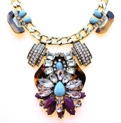 Luxe Tortoise & Turquoise Statement Necklace