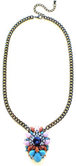 Pastel Gemstone Cluster Pendant Necklace
