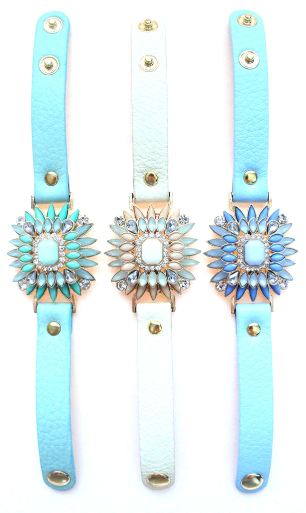 Leather Pastel Bracelets- 3 Color Options