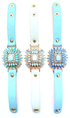 Leather Pastel Bracelets- 3 Color Options