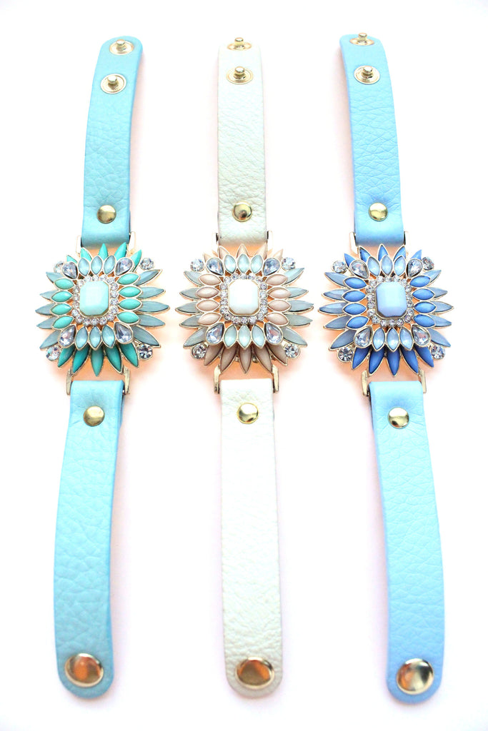 Leather Pastel Bracelets- 3 Color Options