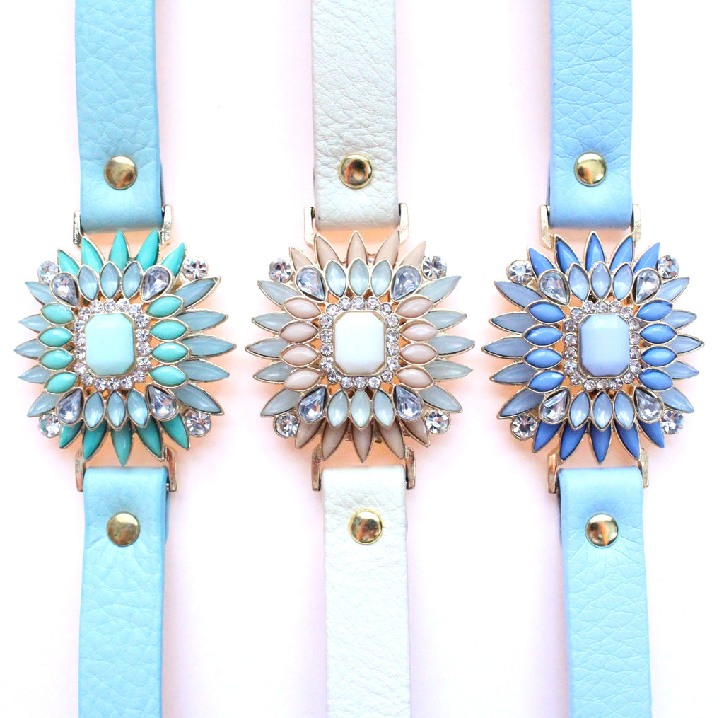 Leather Pastel Bracelets- 3 Color Options
