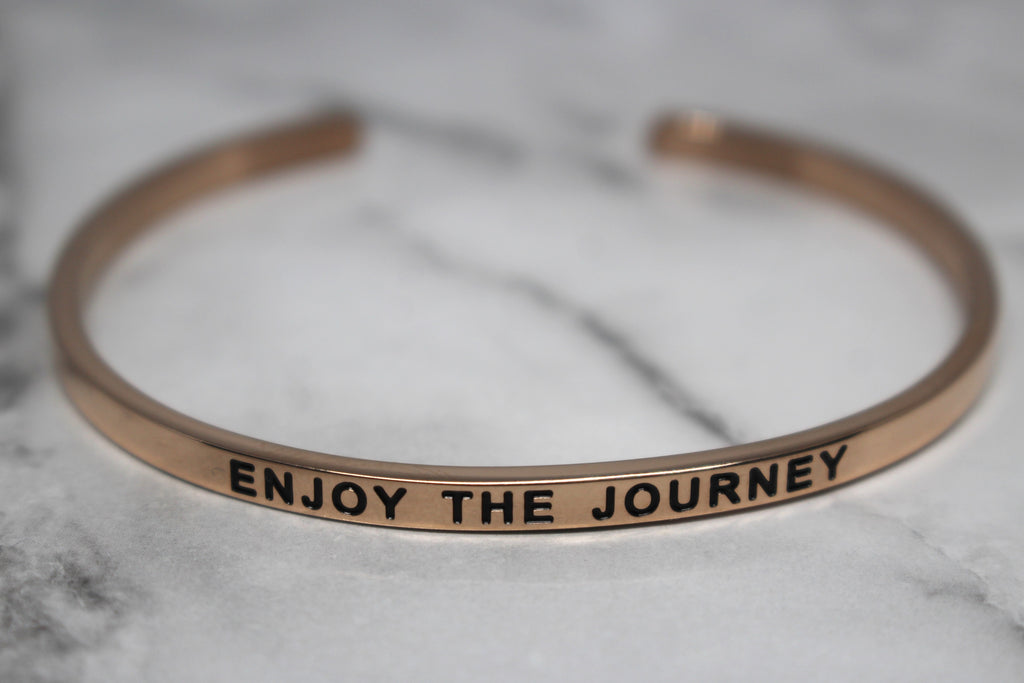 ENJOY THE JOURNEY* Cuff Bracelet- Rose Gold