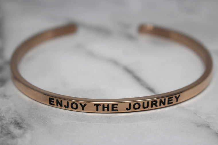 ENJOY THE JOURNEY* Cuff Bracelet- Rose Gold