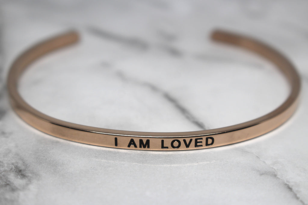 I AM LOVED* Cuff Bracelet- Rose Gold