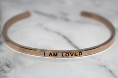 I AM LOVED* Cuff Bracelet- Rose Gold