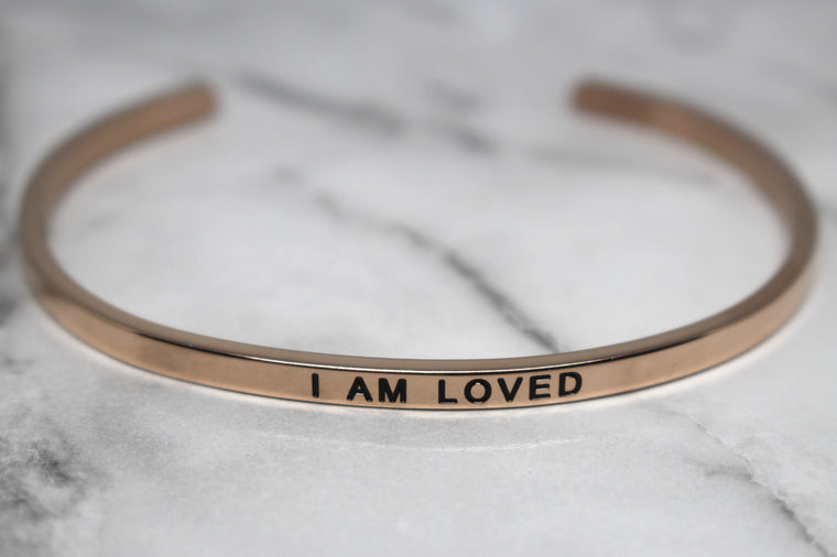 I AM LOVED* Cuff Bracelet- Rose Gold