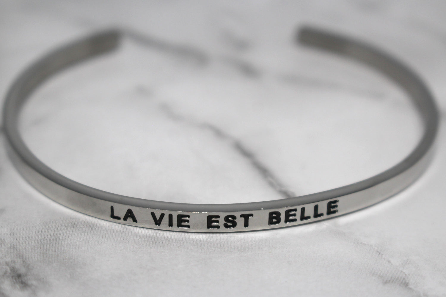 LA VIE EST BELLE* Cuff Bracelet- Silver