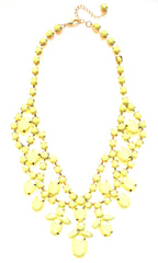 Bold Rhinestone Statement Necklace- Yellow