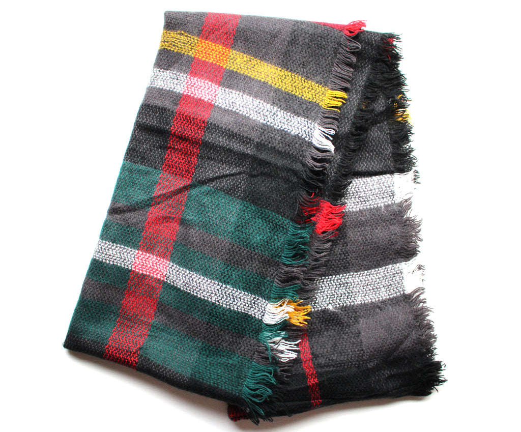 Mad For Plaid Infinity Scarf- Black Multi
