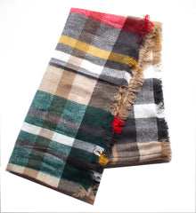 Mad For Plaid Infinity Scarf- Taupe Multi