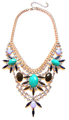Cascading Crystal Bib Statement Necklace