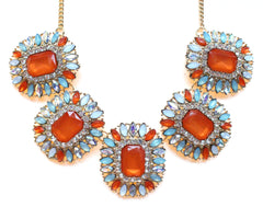 Crystal Orange Statement Necklace