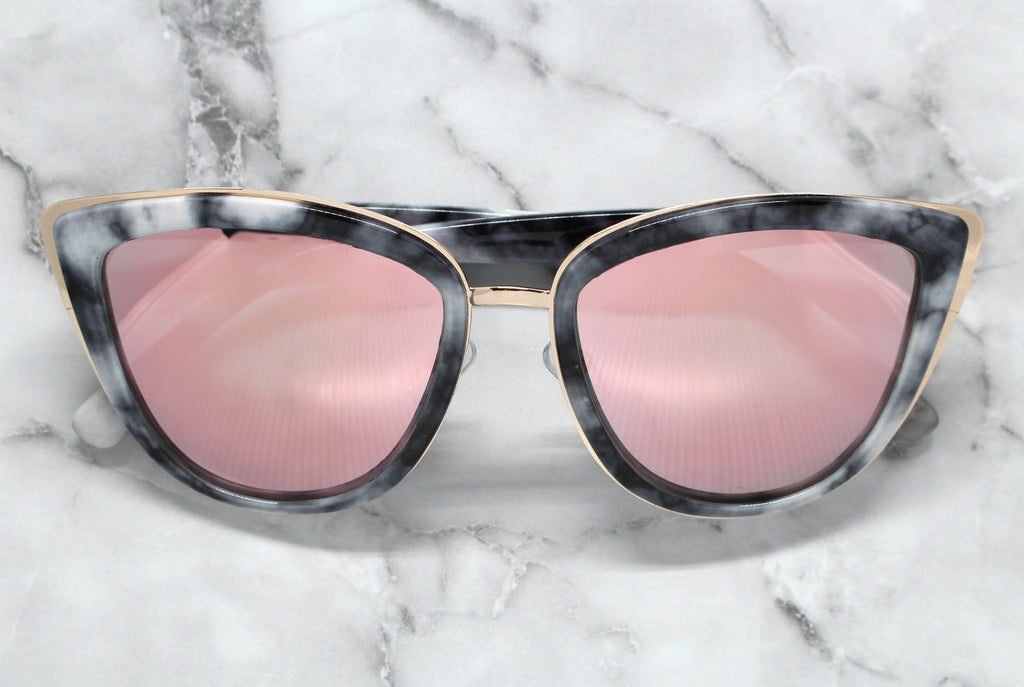 Marble Cat Eye Sunglasses- Rose Revo