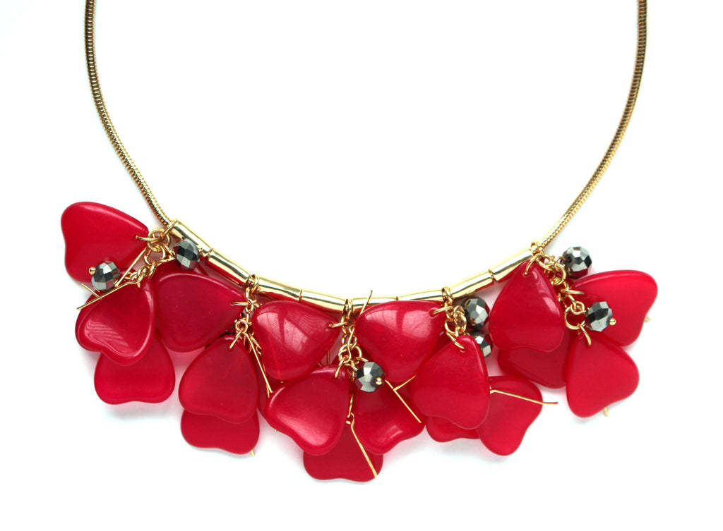 Poppy Blossoms Necklace- Pink