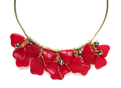 Poppy Blossoms Necklace- Pink