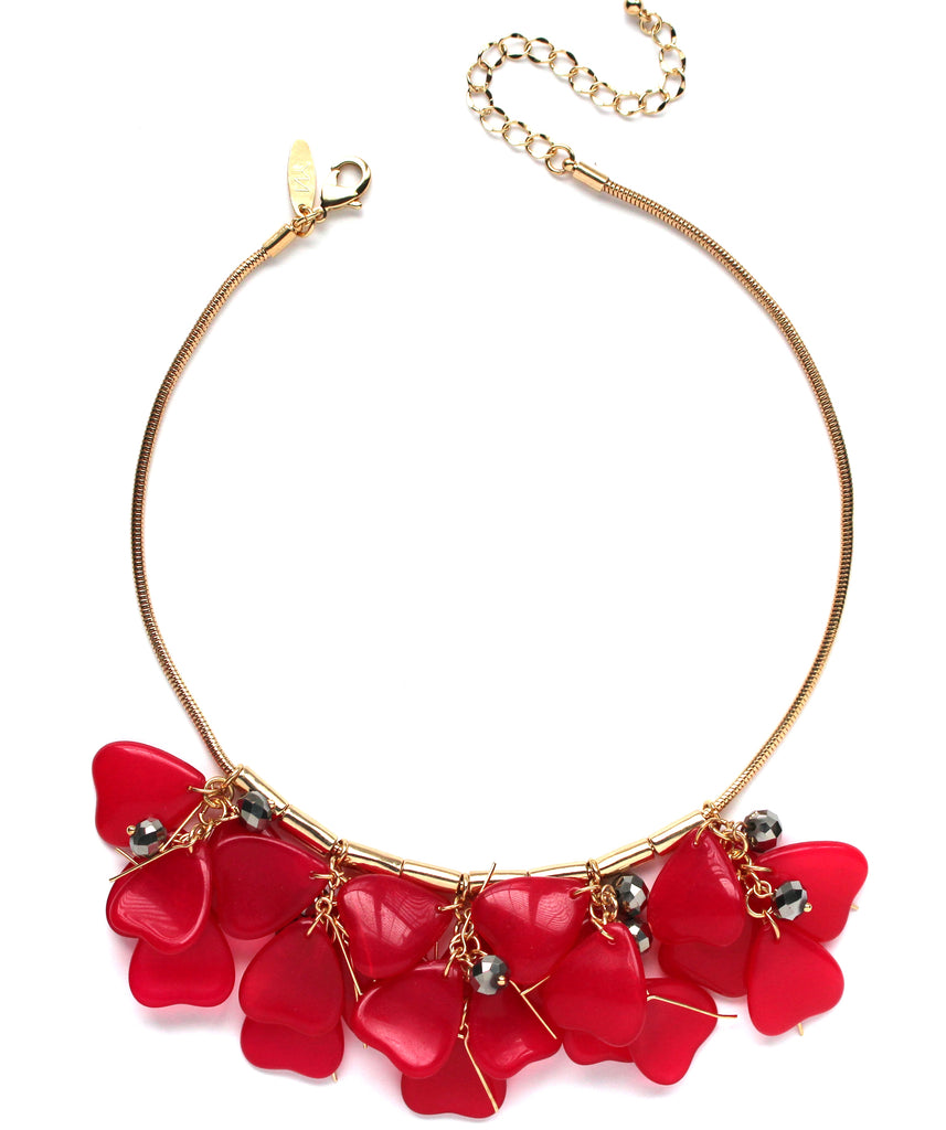 Poppy Blossoms Necklace- Pink