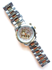 Metal Geneva Platinum Watch- Two Tone