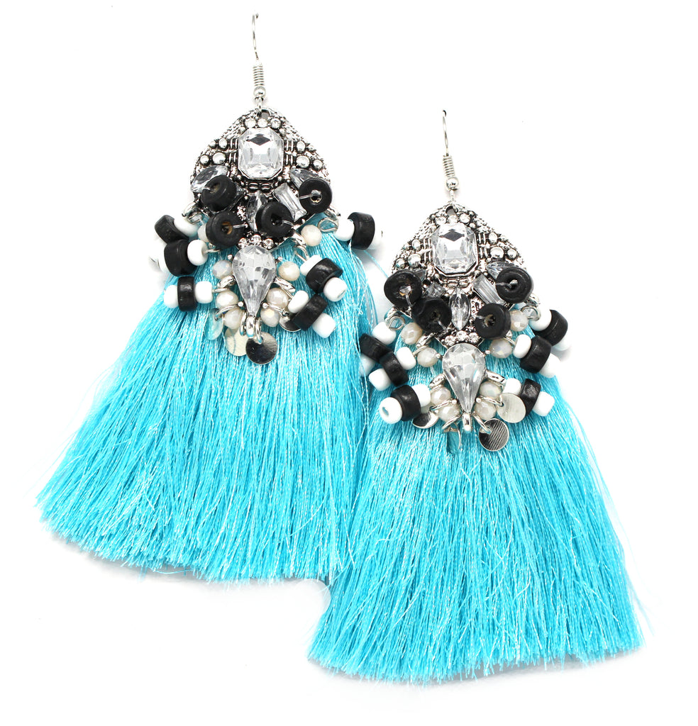 Amelia Tassel Earrings- Turquoise