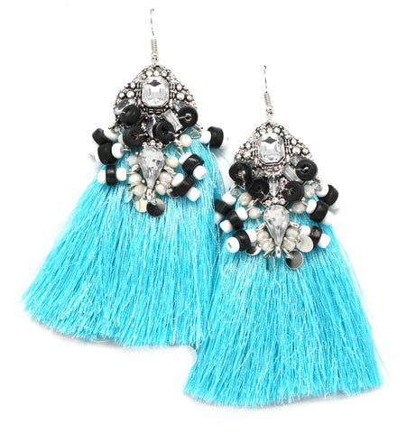 Amelia Tassel Earrings- Turquoise