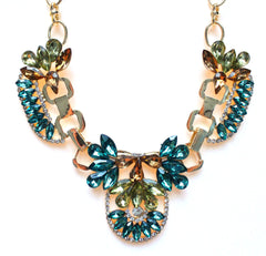 Crystal Icing Statement Necklace- Emerald
