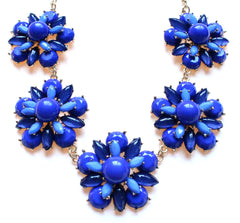 Floral Jeweled Gemstone Necklace- Royal