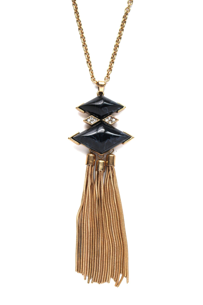 Stella Marble Tassel Necklace