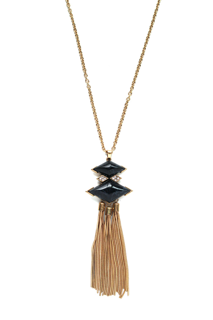 Stella Marble Tassel Necklace