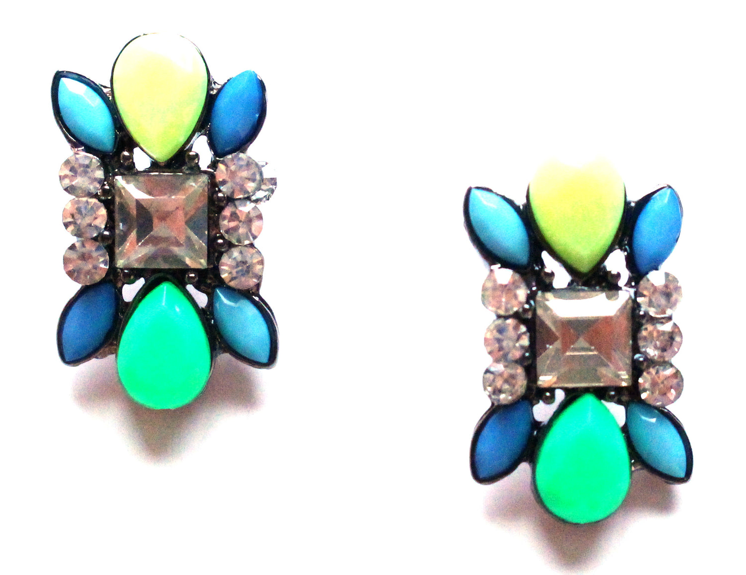 Neon Stud Earrings- Lime
