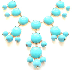 Bubble Statement Necklace- Light Blue