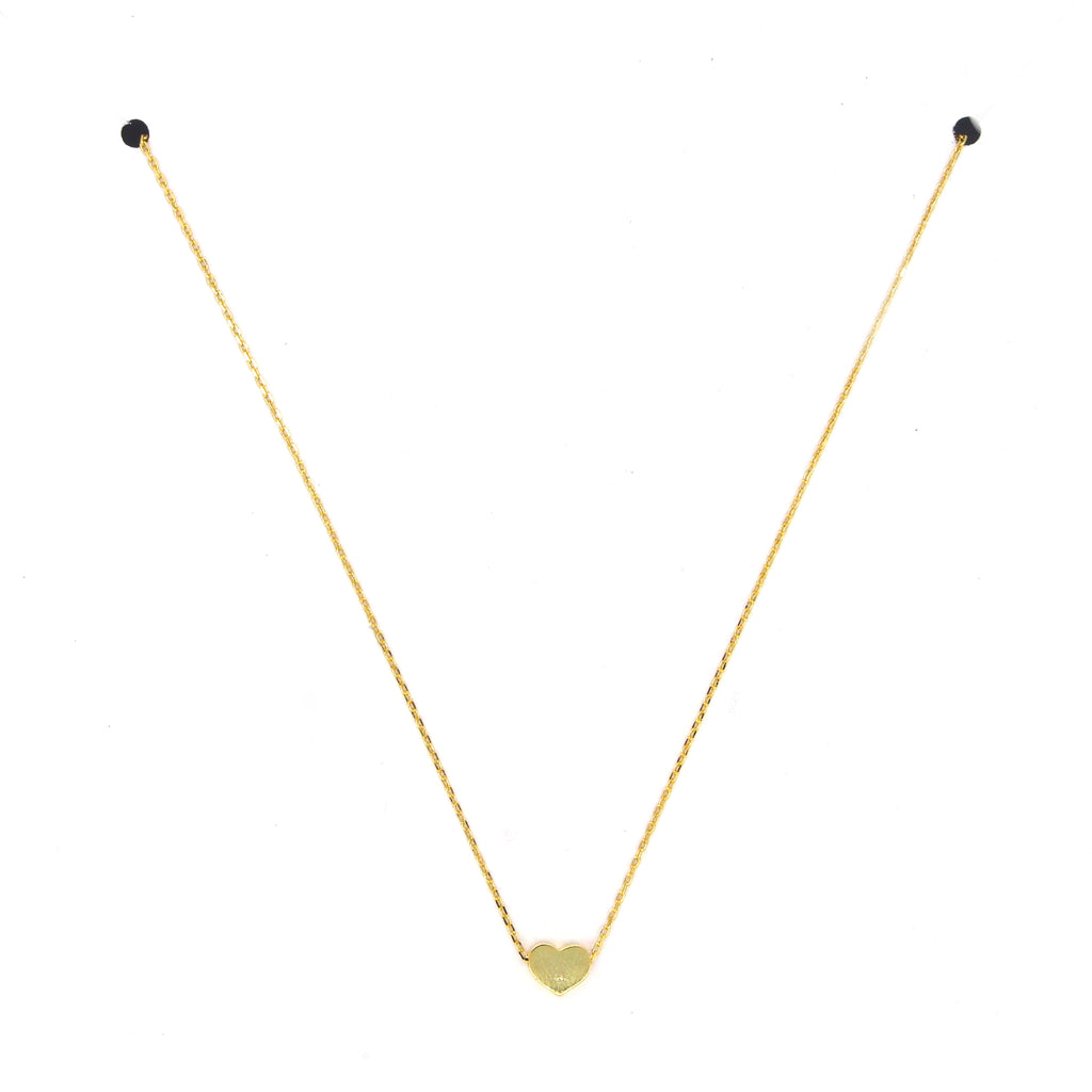 Solid Heart Pendant Necklace- Gold