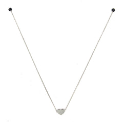 Solid Heart Pendant Necklace- Silver