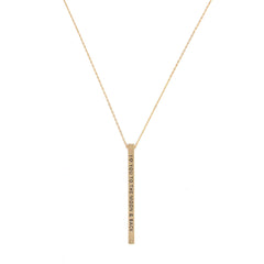 I LOVE YOU TO THE MOON & BACK Engraved Bar Necklace- Gold