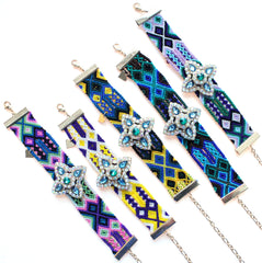 Folkloric Crafted Sparkle Star Pendant Bracelet- 5 Color Options