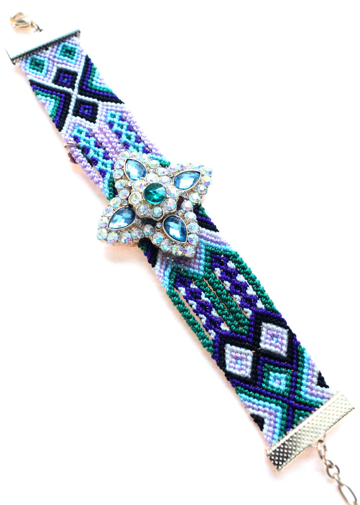 Folkloric Crafted Sparkle Star Pendant Bracelet- 5 Color Options