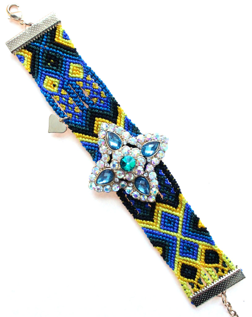 Folkloric Crafted Sparkle Star Pendant Bracelet- 5 Color Options