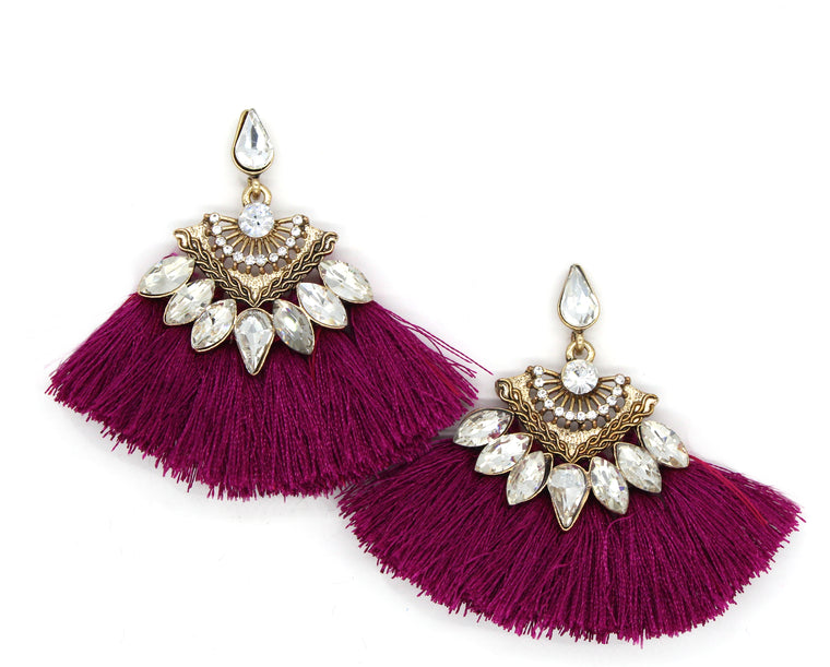 Vera Fan Tassel Earrings