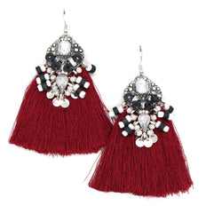 Amelia Tassel Earrings- Red