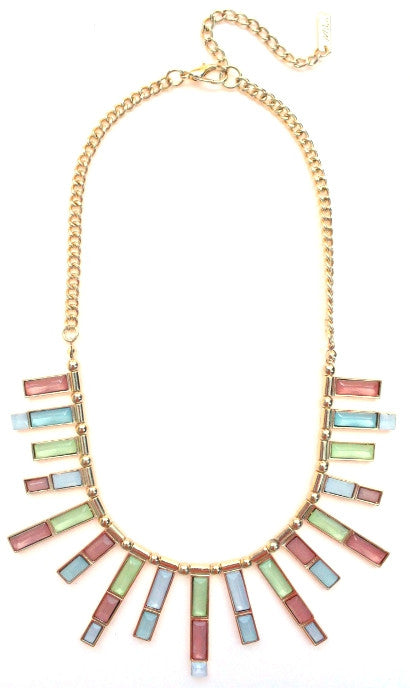 Jeweled Pastel Spike Necklace