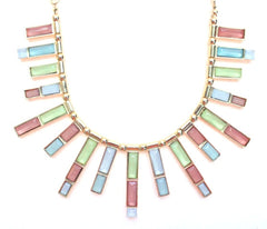 Jeweled Pastel Spike Necklace