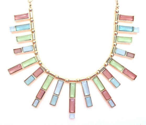 Jeweled Pastel Spike Necklace