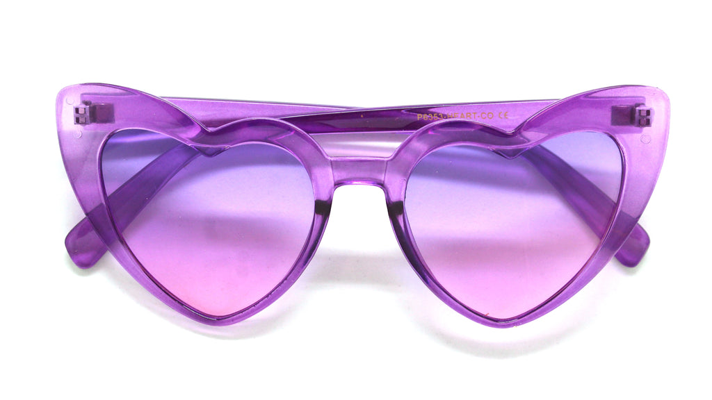 Heart Eye Sunglasses- Purple