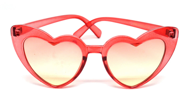 Heart Eye Sunglasses- Red
