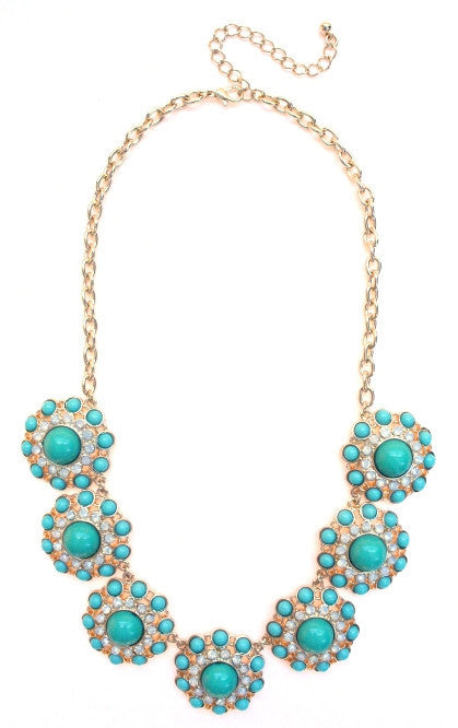 Designer Inspired Circle Necklace- Green