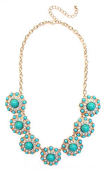 Designer Inspired Circle Necklace- Green