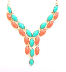 Y-Shaped Teardrop Jeweled Necklace